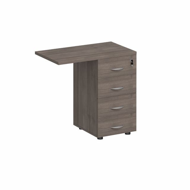 Тумба приставная 4-х ящичная с замком Юнитекс Комфорт КФ К.310 ШТ (79x45x75) дуб шамони темный
