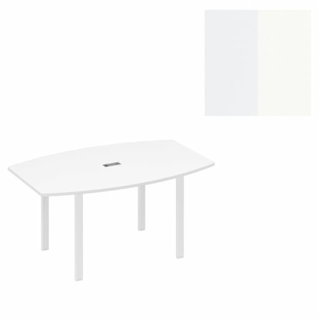 Стол фигурный 180 Юнитекс А4 с металлокаркасом UNO А4 Б1 112 БП (180x100x75) белый премиум/металлокаркас белый