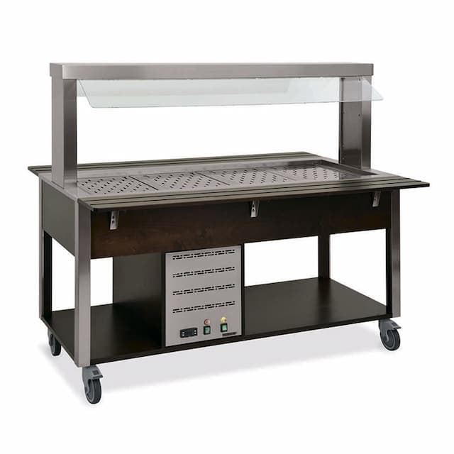 Стол Шведский тепловой (защитное стекло статичное) MetalCarrelli 6910.5-W (венге)